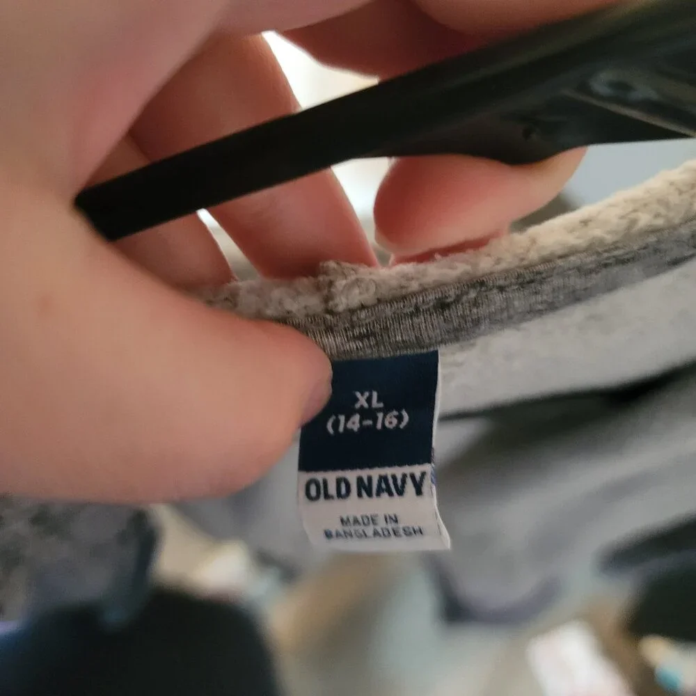 Kids grey full zip Old Navy hoodie sweatshirt - size XL (14-16)